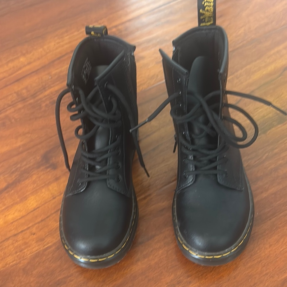 Black Leather Lace-Up Boots